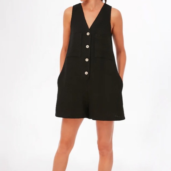 Black Textured Myla RomperPOMANDER PLACE